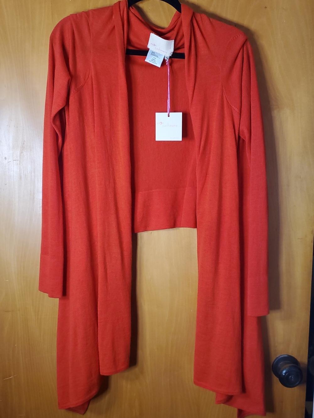 Les Petites… Luxury Silk Cashmere Waterfall Knit Cardigan Red New with Tags